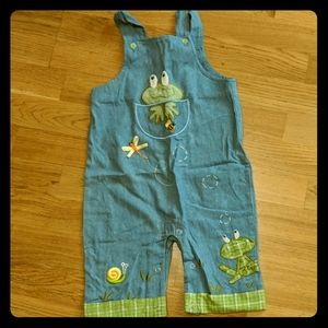 Chambray embroidered romper